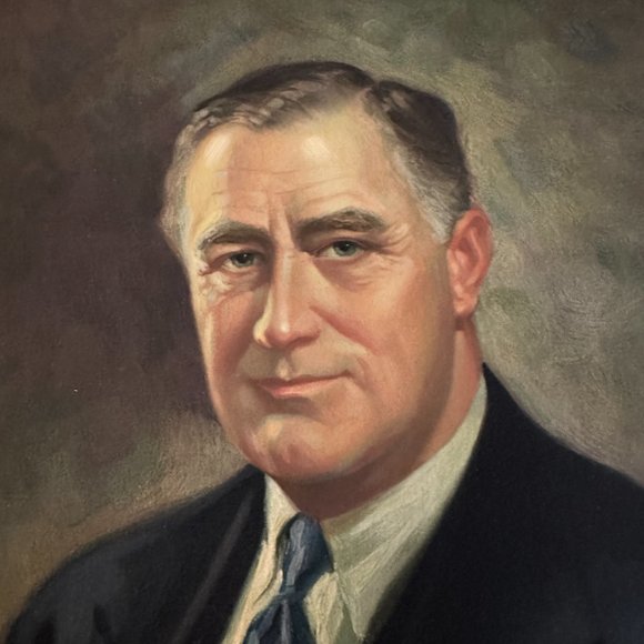 Vintage Calendar Art Print of Franklin D. Roosevelt by John Doctoroff - Picture 2 of 4